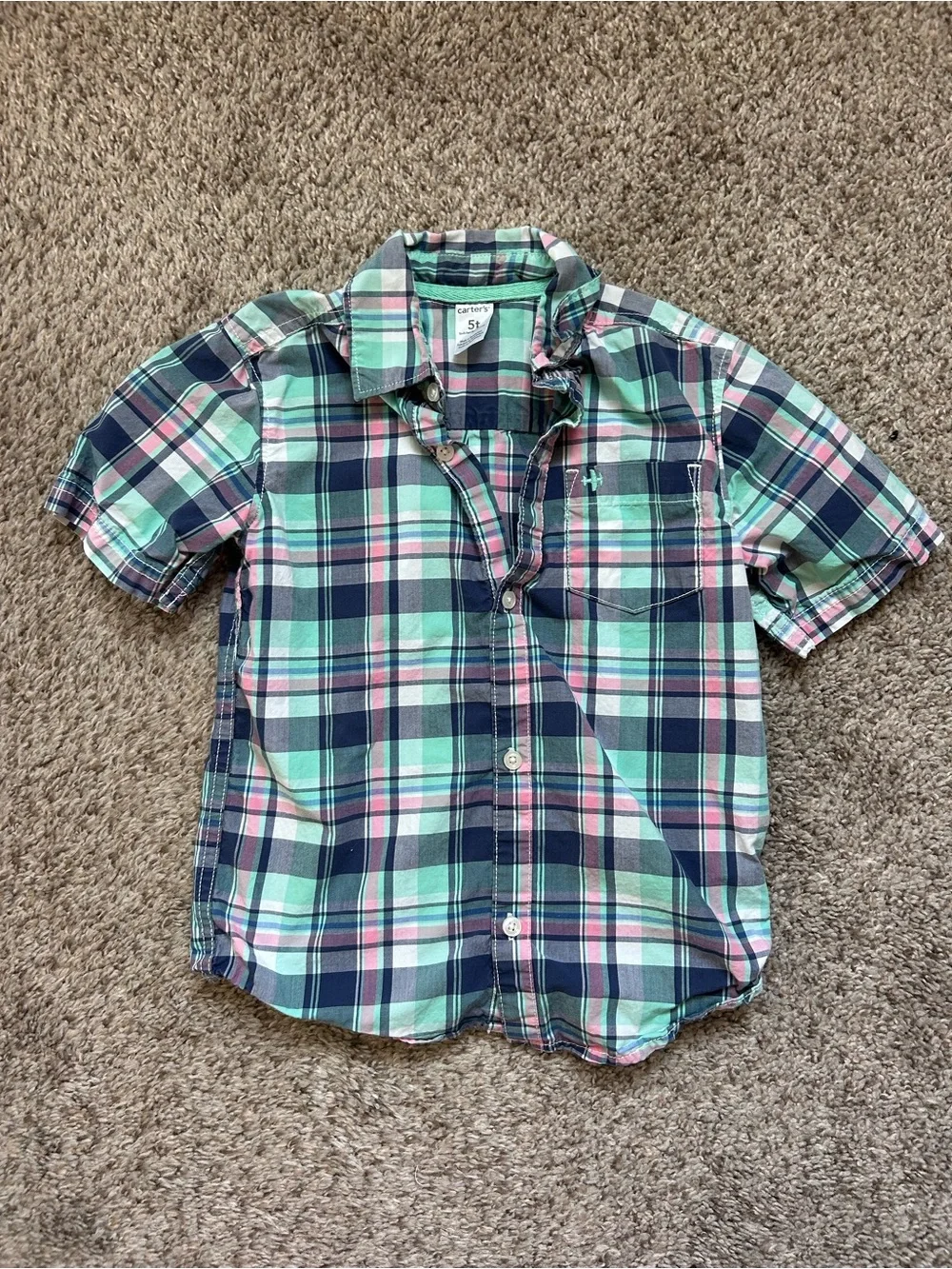 Lot of 5 Carter’s Short Sleeve Button-Down Shirts